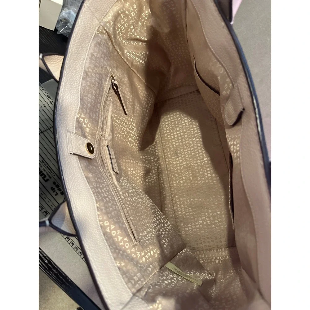 Kate Spade New‎ York Pink Pebbled Leather Whipstitch Tote  Shoulder Bag Gold HW